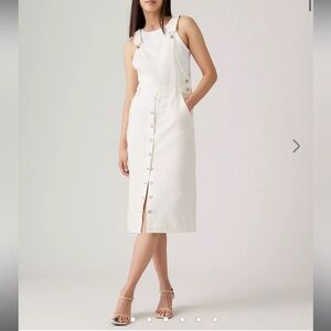 Levi’s White Tico Overall Jumper Dress #13